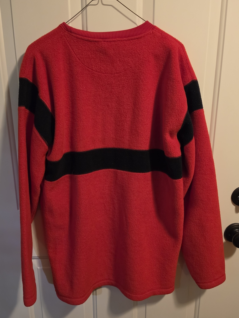IU Red Crewneck Sweater with Black Stripe - Picture 4 of 4